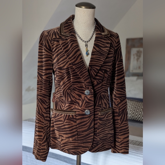 Brown Zebra Print Women's Jacket - Picture 8 of 8